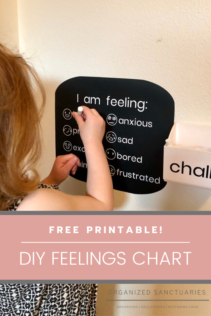 Preschooler feelings chart + PRINTABLE + GIVEAWAY - Organized Sanctuaries